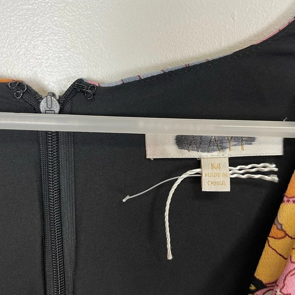 NEW Wayf Dress Womens Medium Rosalind Cheetah Print Tie Front Floral Multi NWOT - Picture 6 of 12